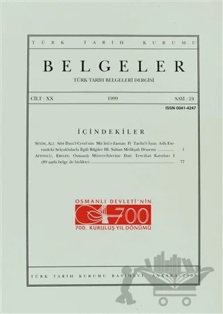 Türk Tarih Belgeleri Dergisi Sayı: 24 Cilt: 20 – Türk Tarih Kurumu Yayınları kitap kapağı