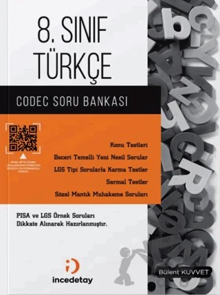 8. Sınıf LGS Türkçe Codec Soru Bankası – Bülent Kuvvet – İncedetay Yayıncılık kitap kapağı