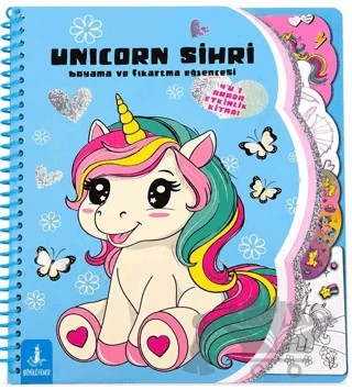 Unicorn Sihri - Boyama ve Çıkartma Eğlencesi – Kolektif – Büyülü Fener Yayınları kitap kapağı
