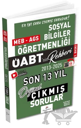 2026 MEB-AGS ÖABT Sosyal Bilgiler ÖABT'nin Rehberi Konularına Göre Tasnif Edilmiş Son 13 Yıl Orijinal Video Çözümlü Çıkmış Sınav Soruları – Selami Yalçın, Gökçer Ateş, Mehmet Zor – Dizgi Kitap kitap kapağı
