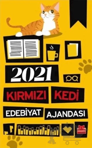 Kedili Ajanda 2021 - Edebiyat Ajandası – Kolektif – Kırmızı Kedi Yayınevi kitap kapağı