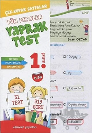 1. Sınıf Tüm Dersler Yaprak Test – Kolektif – 4 Element Yayınları kitap kapağı
