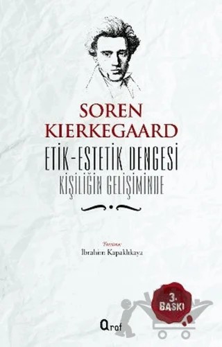 Etik-Estetik Dengesi Kişiliğin Gelişiminde – Soren Kierkegaard – Araf Yayınları kitap kapağı