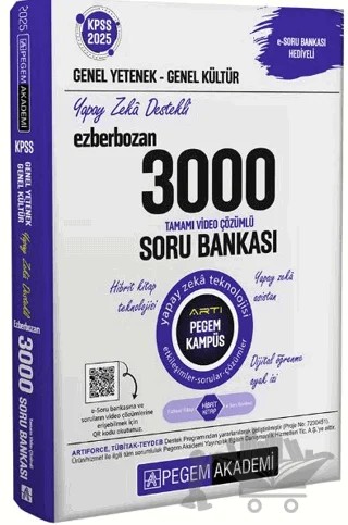 2025 KPSS Genel Yetenek Genel Kültür Ezberbozan 3000 Tamamı Çözümlü Soru Bankası – Kolektif – Pegem Akademi Yayıncılık kitap kapağı