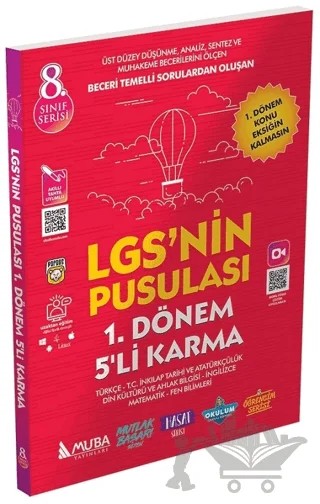 8. Sınıf LGS nin Pusulası 1. Dönem 5 li Karma Deneme – Kolektif – Muba Yayınları kitap kapağı