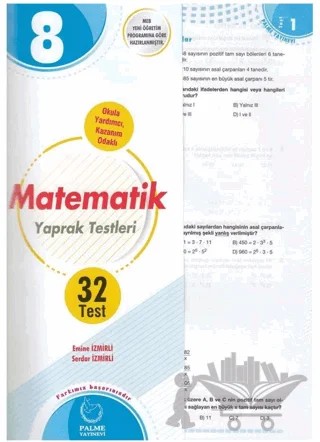 8. Sınıf Matematik Yaprak Testleri – Emine İzmirli, Serdar İzmirli – Palme Yayınları kitap kapağı