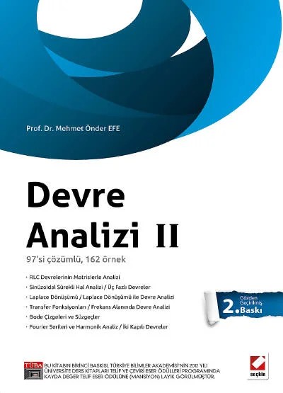 Devre Analizi – 2 97'si Çözümlü, 162 Örnek – Mehmet Önder Efe – Seçkin Yayıncılık kitap kapağı