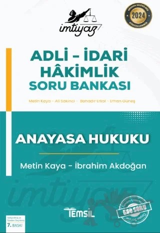 İmtiyaz Adli - İdari Hakimlik Soru Bankası Anayasa Hukuku – İbrahim Akdoğan, Metin Kaya – Temsil Kitap kitap kapağı