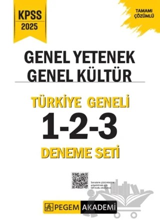 2025 KPSS Genel Yetenek Genel Kültür Tamamı Çözümlü Türkiye Geneli 1-2-3 (3'lü Deneme Seti) – Kollektif – Pegem Akademi Yayıncılık kitap kapağı
