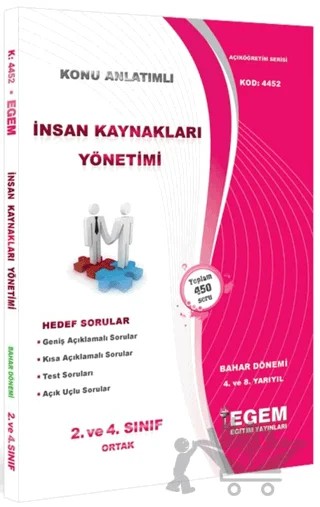 2. ve 4. Sınıf 4. ve 8. Yarıyıl Konu Anlatımlı İnsan Kaynakları Yönetimi - Kod 4452 – Kolektif – Egem Eğitim Yayınları kitap kapağı