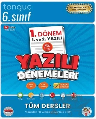 6. Sınıf Yazılı Denemeleri 1. Dönem 1 ve 2. Yazılı – Kolektif – Tonguç Akademi kitap kapağı