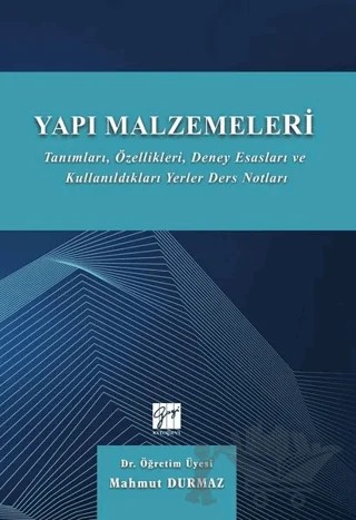 Yapı Malzemeleri – Mahmut Durmaz – Gazi Kitabevi kitap kapağı