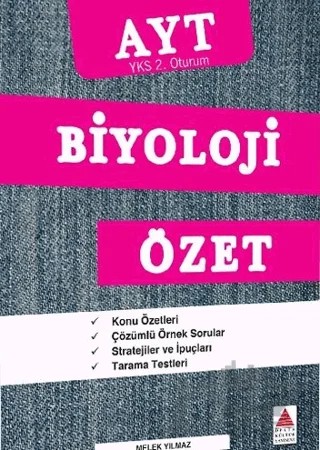 AYT Biyoloji Özet (YKS 2. Oturum) – Melek Yılmaz – Delta Kültür Yayınevi kitap kapağı