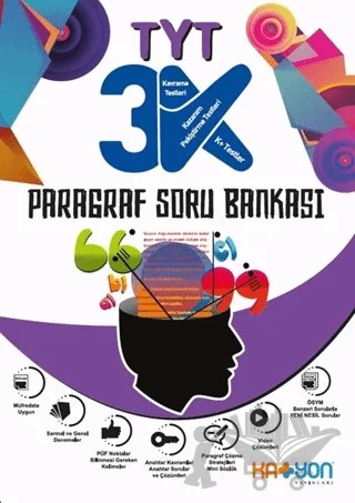 TYT 3K Paragraf Soru Bankası – Kolektif – Katyon Yayınları kitap kapağı