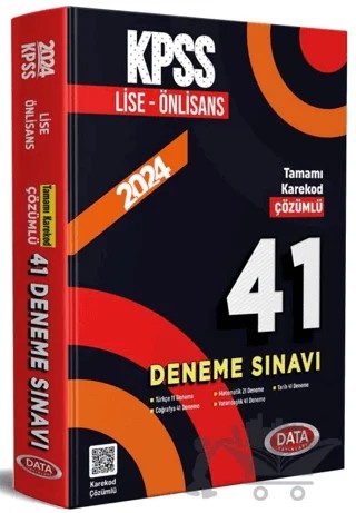 2024 KPSS Lise ve Ön Lisans 41 Deneme Sınavı - Karekod Çözümlü – Kolektif – Data Yayınları kitap kapağı