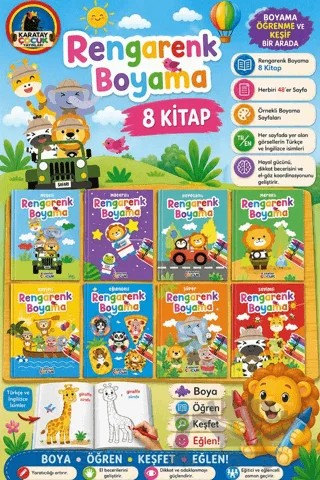 Rengarenk Boyama (8 Kitap) – Kolektif – Karatay Çocuk kitap kapağı