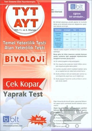 TYT AYT Biyoloji Yaprak Test – Kolektif – Bulut Eğitim ve Kültür Yayınları kitap kapağı
