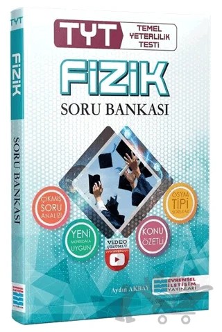 TYT Fizik Video Çözümlü Soru Bankası – Aydın Akbay – Evrensel İletişim Yayınları kitap kapağı