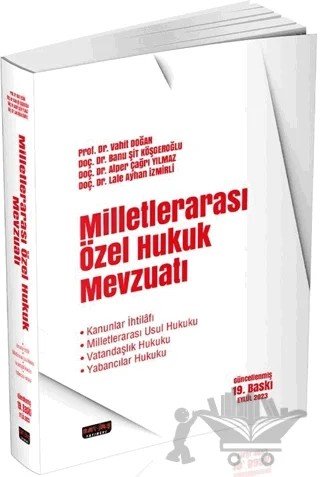 Milletlerarası Özel Hukuk Mevzuatı – Vahit Doğan, Banu Şit Köşgeroğlu – Savaş Yayınevi kitap kapağı