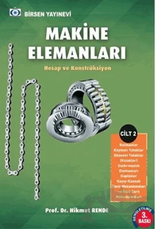 Makine Elemanları Cilt - 2 – Hikmet Rende – Birsen Yayınevi kitap kapağı