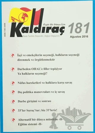 Kaldıraç Dergisi Sayı: 181 Ağustos 2016 – Kaldıraç Yayınevi kitap kapağı