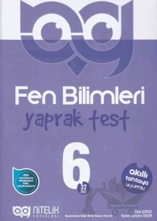 6. Sınıf Fen Bilimleri Yaprak Test – İshak Şengül, Kıymet Ulutekin Zengin – Nitelik Yayınları - Bayilik kitap kapağı