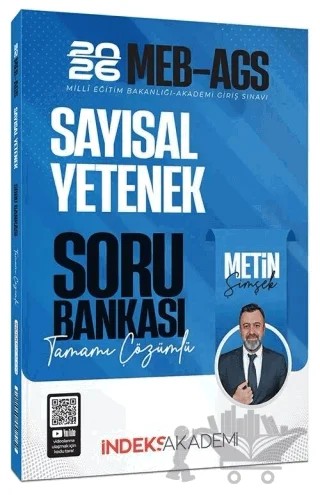 2026 MEB-AGS Sayısal Yetenek Soru Bankası Çözümlü – Metin Şimşek – İndeks Akademi Yayıncılık kitap kapağı
