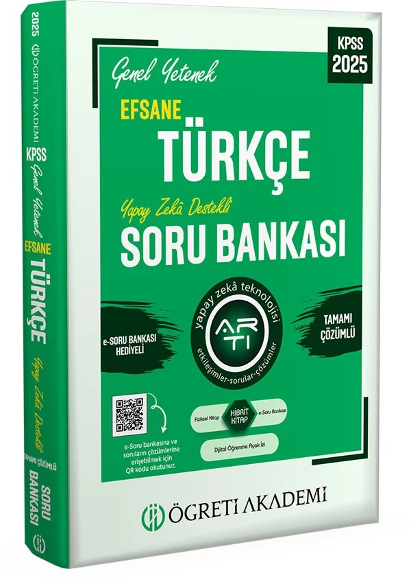 2025 KPSS Türkçe Genel Yetenek Efsane Tamamı Çözümlü Soru Bankası – Değerli Kamu Personeli Adaylarımız – Öğreti Akademi kitap kapağı