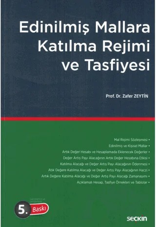 Edinilmiş Mallara Katılma Rejimi ve Tasfiyesi – Zafer Zeytin – Seçkin Yayıncılık kitap kapağı