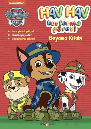 Paw Patrol Hav Hav Kurtarma Görevi Boyama Kitabı – Spin Master Paw – Beta Kids kitap kapağı
