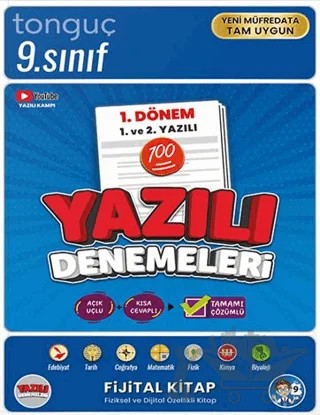 9. Sınıf Yazılı Denemeleri 1. Dönem 1 ve 2. Yazılı – Kolektif – Tonguç Akademi kitap kapağı