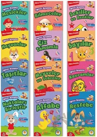 Eğitici Boyama Seti (12 Kitap Takım) – Kolektif – Sancak Çocuk kitap kapağı