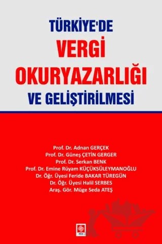 Türkiye'de Vergi Okuryazarlığı ve Geliştirilmesi – Adnan Gerçek, Güneş Çetin Gerger – Ekin Basım Yayın kitap kapağı