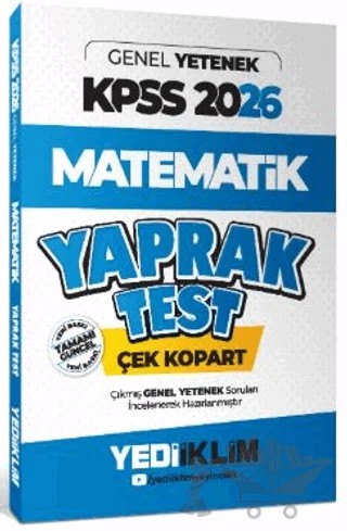 2026 KPSS Genel Yetenek Matematik Çek Kopart Yaprak Test – Kollektif – Yediiklim Yayınları kitap kapağı