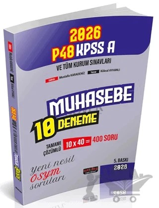 P48 KPSS A Grubu Muhasebe Tamamı Çözümlü 10 Deneme – Mustafa Karadeniz, Köksal Ayhanlı – Savaş Yayınevi kitap kapağı