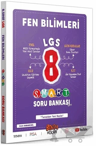 8. Sınıf LGS Fen Bilimleri Smart Soru Bankası – Emin Durakçıgil – Benim Hocam Yayınları kitap kapağı