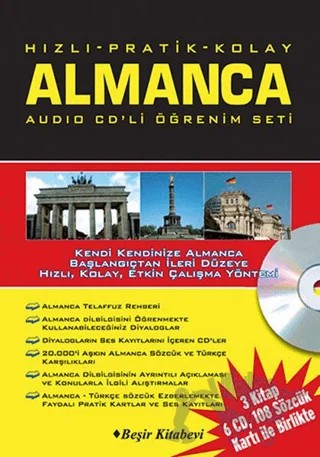 Hızlı Pratik Kolay Almanca Audio CDli Öğrenim Set – Metin Yurtbaşı – Beşir Kitabevi kitap kapağı