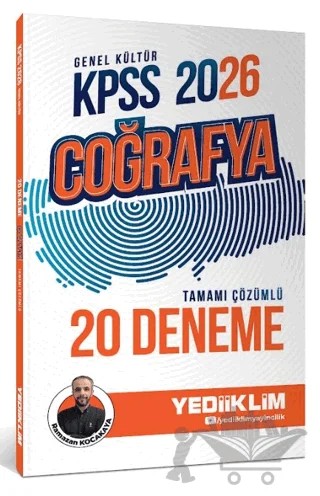 2026 KPSS Genel Kültür Coğrafya Tamamı Çözümlü 20 Deneme – Ramazan Kocakaya – Yediiklim Yayınları kitap kapağı