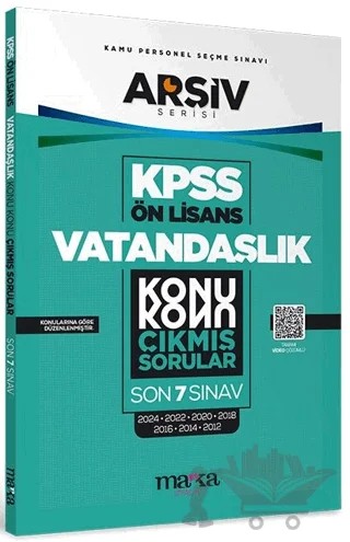 KPSS Ön Lisans Vatandaşlık Konu Konu Çıkmış Sorular Son 7 Sınav (2024 Dahil) – Kolektif – Marka Yayınları kitap kapağı