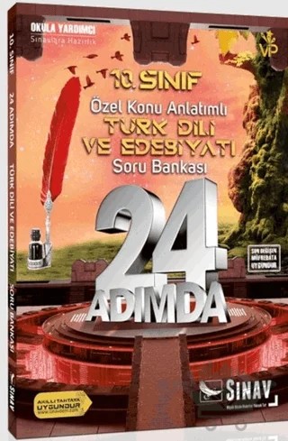 10. Sınıf 24 Adımda Türk Dili ve Edebiyatı Özel Konu Anlatımlı Soru Bankası – Kolektif – Sınav Yayınları kitap kapağı