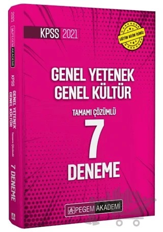2021 Genel Yetenek Genel Kültür Tamamı Çözümlü 7 Deneme – Kolektif – Pegem Akademi Yayıncılık kitap kapağı