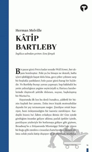 Katip Bartleby – Herman Melvılle – Turkuvaz Kitap kitap kapağı