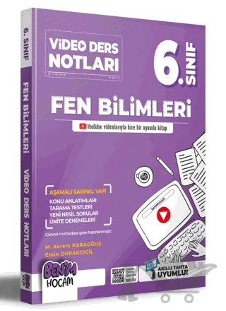 6. sınıf Fen Bilimleri Video Ders Notları (Konu Anlatımı) – M. Kerem Karaoğuz, Emin Durakçıgil – Benim Hocam Yayınları kitap kapağı