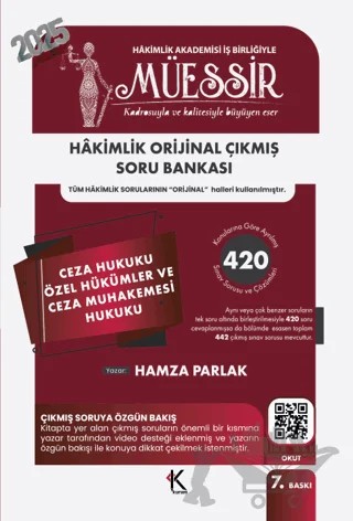 Müessir Ceza Hukuku Özel Hükümler ve Ceza Muhakemesi Hukuku Soru Bankası – Hamza Parlak – Kuram Kitap kitap kapağı