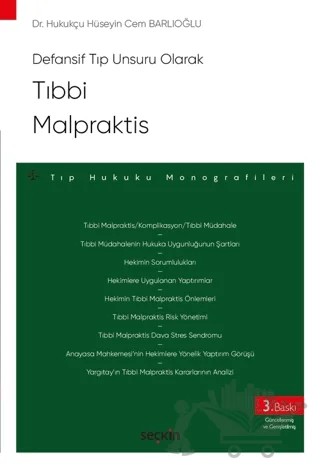 Tıbbi Malpraktis – Hüseyin Cem Barlıoğlu – Seçkin Yayıncılık kitap kapağı
