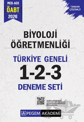 2026 MEB AGS ÖABT Biyoloji Öğretmenliği Tamamı Çözümlü Türkiye Geneli 1-2-3 (3'lü Deneme Seti) – Kolektif – Pegem Akademi Yayıncılık kitap kapağı