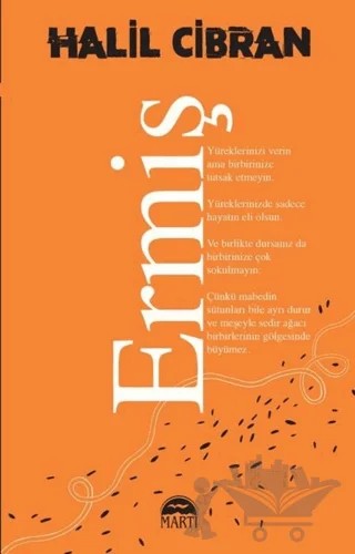 Ermiş – Halil Cibran – Martı Yayınları kitap kapağı