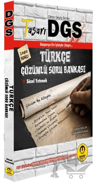 Tasarı DGS Türkçe Soru Bankası – Hüseyin Arslan, Muharrem Yılmaz – Tasarı Eğitim Yayınları kitap kapağı
