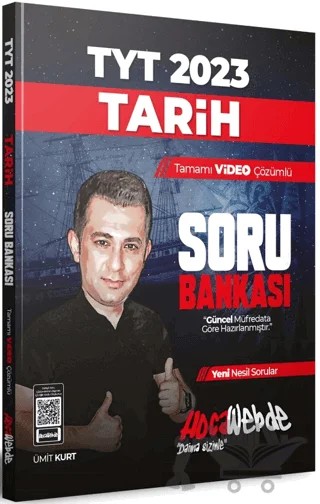 2023 TYT Tarih Tamamı Video Çözümlü Soru Bankası – Ümit Kurt – HocaWebde Yayınları kitap kapağı