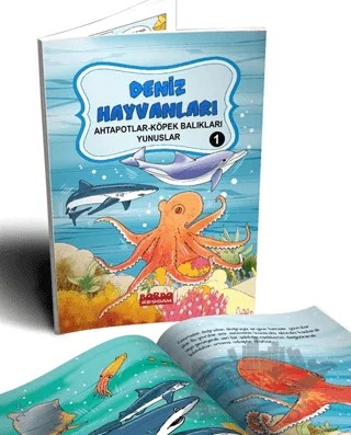 Deniz Hayvanları 1 Ahtapotlar-Köpek Balıkları-Yunuslar – Yusuf Yakup Sevinç – Bordo Ressam kitap kapağı